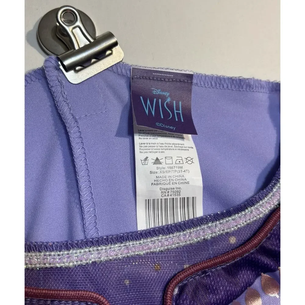 Disney Wish Asha Costume Dress Girls XS 3T 4T Halloween Princess NWT